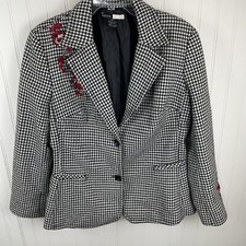 Focus Lifestyle Womens Blazer Houndstooth Wit...