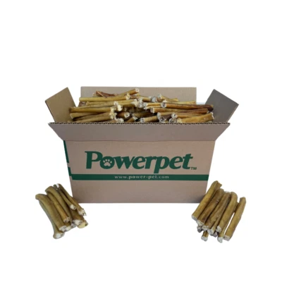POWERPET 6" inch REGULAR BULLY STICKS-Natural Dog Chew FDA&USDA APPROVED-BRC CERT