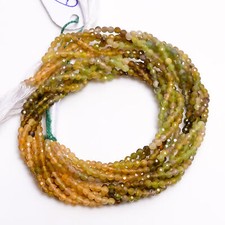 2 mm Natural Yellow Tourmaline Faceted Round Rondelle Beads 12.5" Strand EB-55