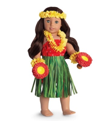 American Girl Nanea Hula Outfit NIB Lei Gourds Hawaiian
