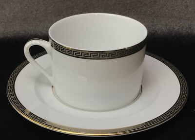 NEW Philippe Deshoulieres Athos Platinum Greek Key Cup & Saucer More Available!