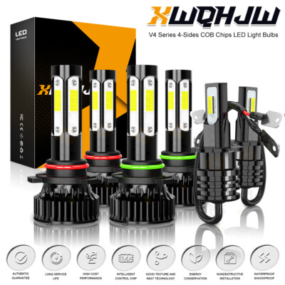 For Chevy C1500 C2500 C3500 1990-1998 6000K LED Headlight & Fog Light Bulbs Kit