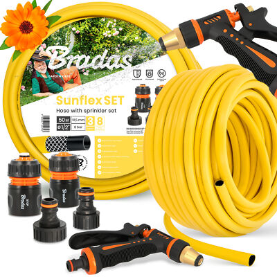 3-Lagig Gartenschlauch 1/2 Wasserschlauch 50 m Schlauch Gartenpistole Kupplungen