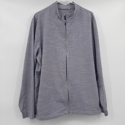 Chaqueta Travis Mathew Hombre XL Blanco Gris Rayas Cremallera Completa Ligera Cintura Ajustada - Imagen 1 de 17