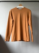 Sefr Sefr Clin Long Sleeve Peach Plain Cotton Essential Crew Neck T-Shirt Size S