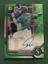 2022 Bowman Chrome Green /99 Mega JONATAN CLASE Mojo Auto Seattle MARINERS
