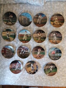 LOT OF 15 LEGENDS OF BASEBALL COLLECTOR PLATES COA'S RUTH GEHRIG WAGNER COBB ETC