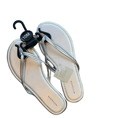14TH AND UNION Women's Gray Dessie Strappy Thong Sandal Size 10M