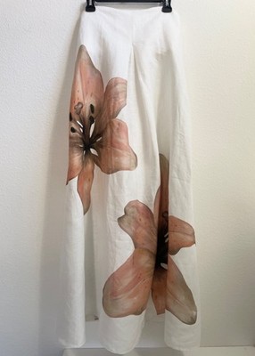 Significant Other Parisa Placed Floral Strapless Linen Maxi Dress Size US 4  | eBay