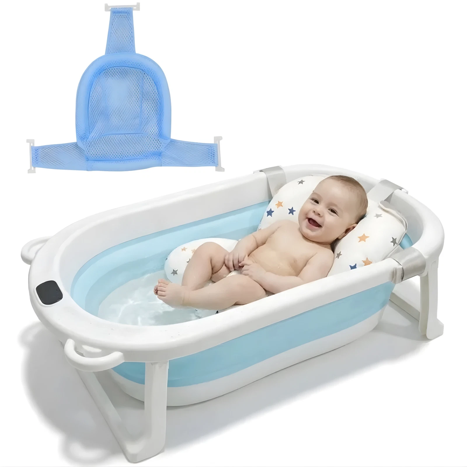 Collapsible Baby Bathtub with Real-Time Thermometer, Foldable Infant to Toddler
Opens in a new windo