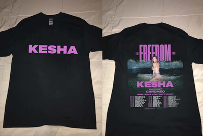 Kesha 2 Sides The Freedom Tour 2026 Black Cotton S to 5XL Concert