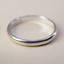 Size 6 Vintage sterling silver handmade ring, 925 silver band, wedding band