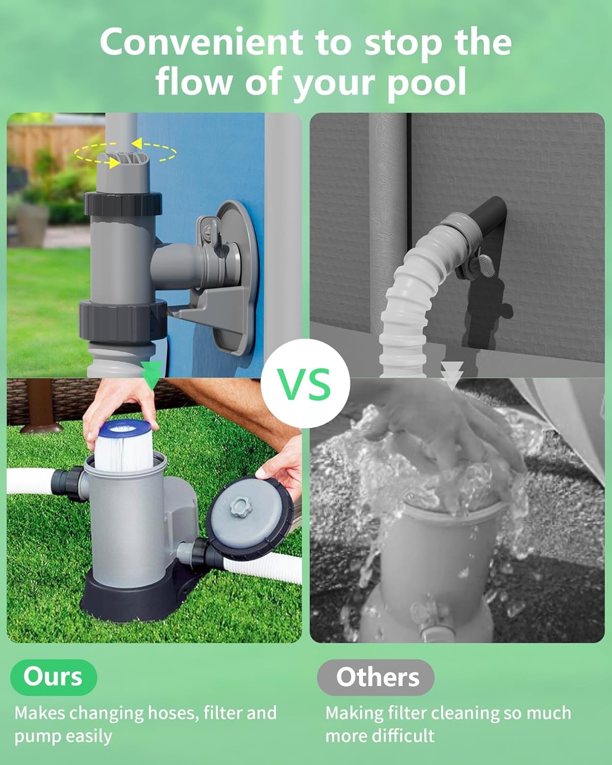 Above Ground Swimming Pool Plunger Valve & Pipe Holder Set-... 