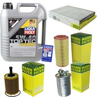 Inspektionspaket 5L Liqui Moly Top Tec 4100 5W-40 FüR VW Lupo 1.4 TDI Polo Seat