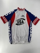 Zerie USA Cycling Jersey Mens L Red White Blue Short Sleeve