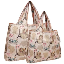 Large Foldable Tote, Nylon, Reusable Grocery Bags, Shopping, Washable, Durable