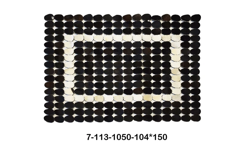 Alfombra moderna de cuero de vaca con retazos - Alfombra grande de cuero real 7-113 Foto 3 de 4