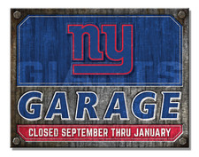 New York Giants Garage NFL Tin Sign wall decor 12.5" x 16" Made in USA