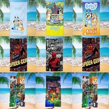 Spider Man Kids Beach Towel Minecraft Bath Swim for Girls & Boys Gift Bath Towel