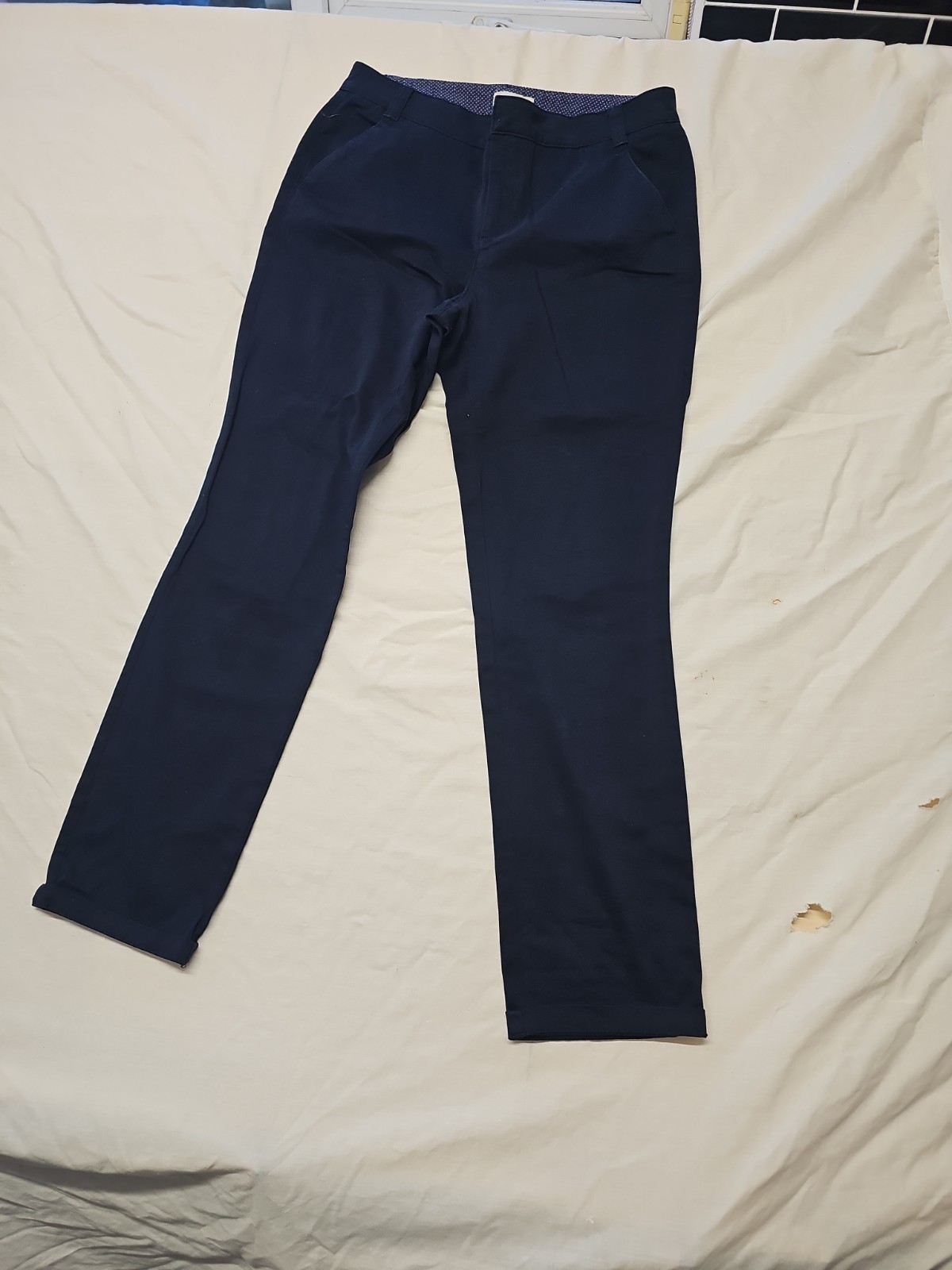 Monsoon Navy Blue Tailored Trousers - Size UK 12 A1 1198 image 3