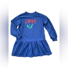 Hanna Andersson Size 130, 8, Love Flower French Terry Sweatshirt Dress