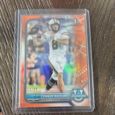 CONNOR BAZELAK 2021-22 BOWMAN UNIVERSITY 1ST CHROME RC ORANGE REFRACTOR 13/25