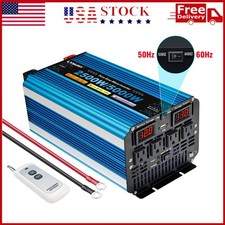 2500W 5000W Pure Sine Wave Power Inverter DC 12V to AC 110V 4AC Converter Remote