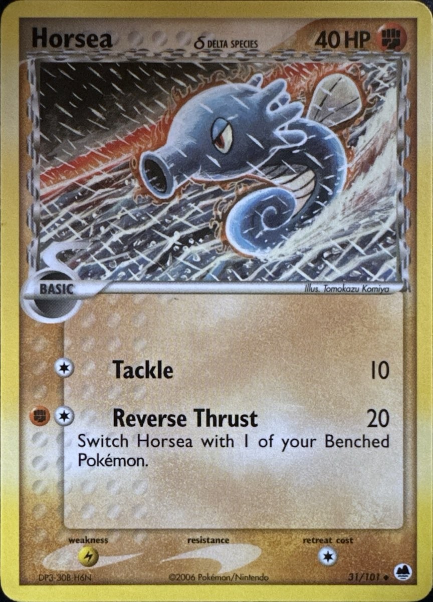 Horsea 31/101 Uncommon Dragon Frontiers Pokemon Lightly Played