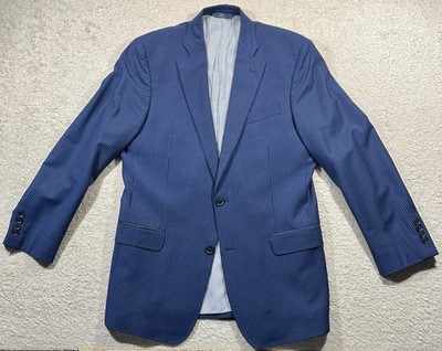 Brooks Brothers 346 Explorer Jacket Blazer Blue Pinstripe Mens 38S Fitzgera