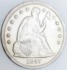 1847 SEATED LIBERTY DOLLAR! ULTRA HIGH GRADE EXAMPLE! SHARP COIN! WOW! NR #S1105