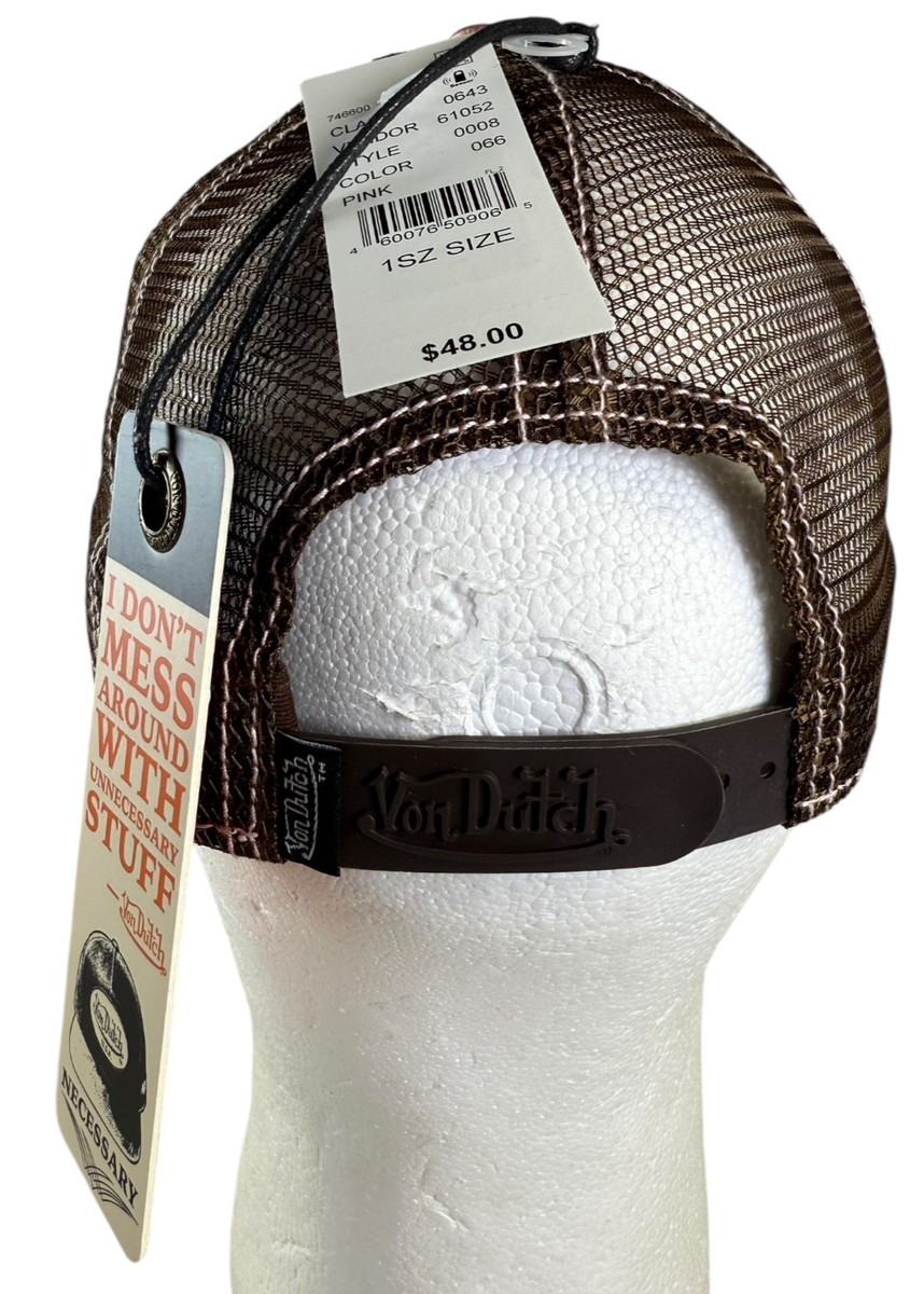 Von Dutch Hat Cap SnapBack Pink Brown Trucker Mesh Patch  display picture 1