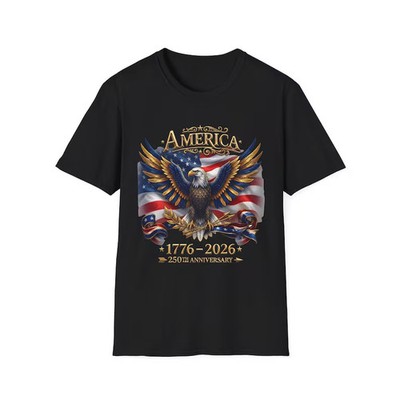America 250th Anniversary Shirt Patriotic Eagle USA Flag Graphic Tee