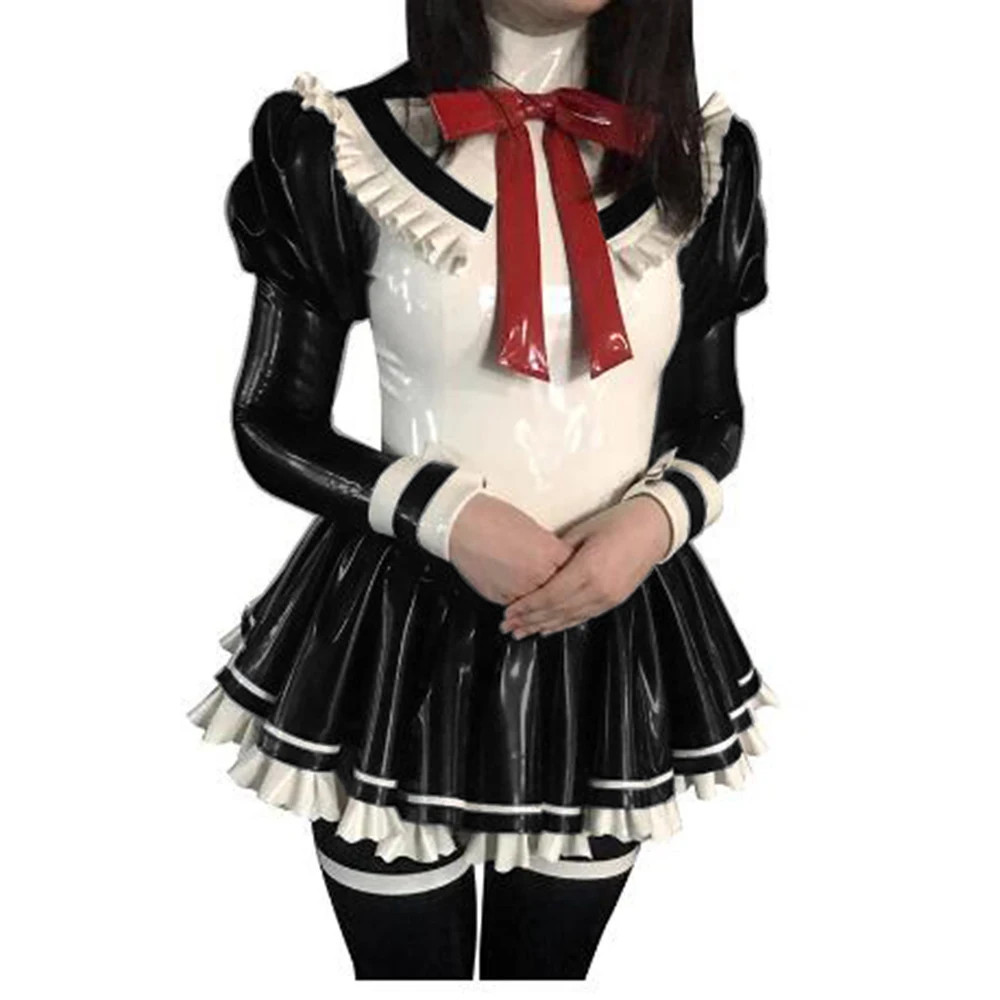 Minivestido Cosplay personalizado sexy vestido de criada francesa manga larga abullonada volantes uniforme