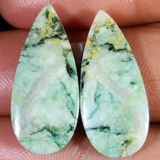 Natürlich Mariposite Paar Birne Cabochon Edelstein für Ohrring 24.60 Karat