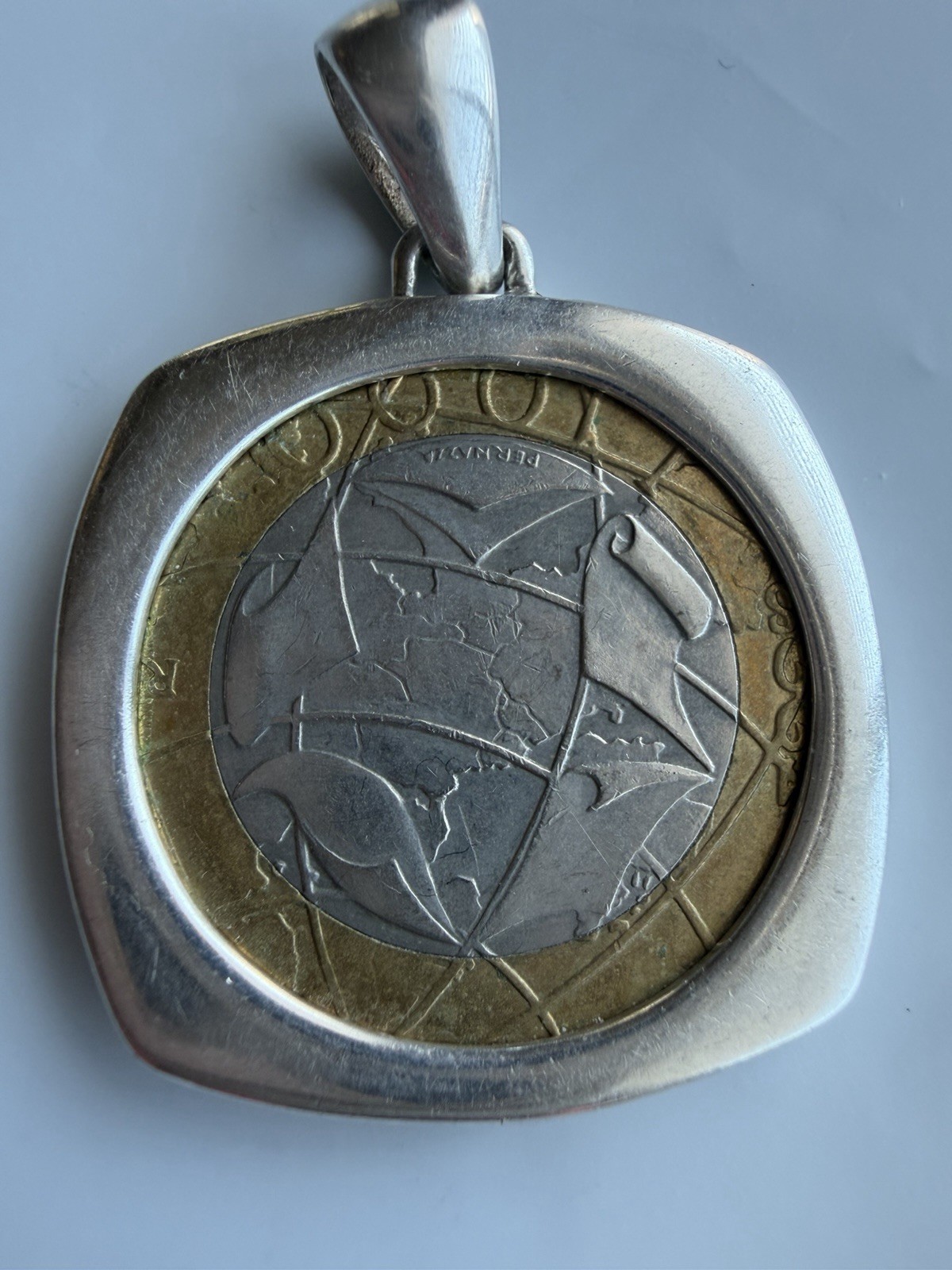 Vintage 925 Sterling Silver Minor Pendant With Italian Coin ~15 grams