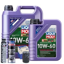 Motoröl 10W60 LIQUI MOLY 6L+MAHLE Ölfilter +Spülung +Cera Tec