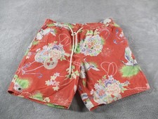 Polo Ralph Lauren Swim Trunks Mens Large Red Floral Hawaiian Tropical Mesh Lined