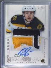2013-14 Panini National Treasures Rookie 27/99 Ryan Spooner #207 Patch Auto k1r