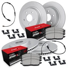 For Mercedes-Benz SL550 09-12 Drilled Front & Rear Brake Kit w Optimum Pads