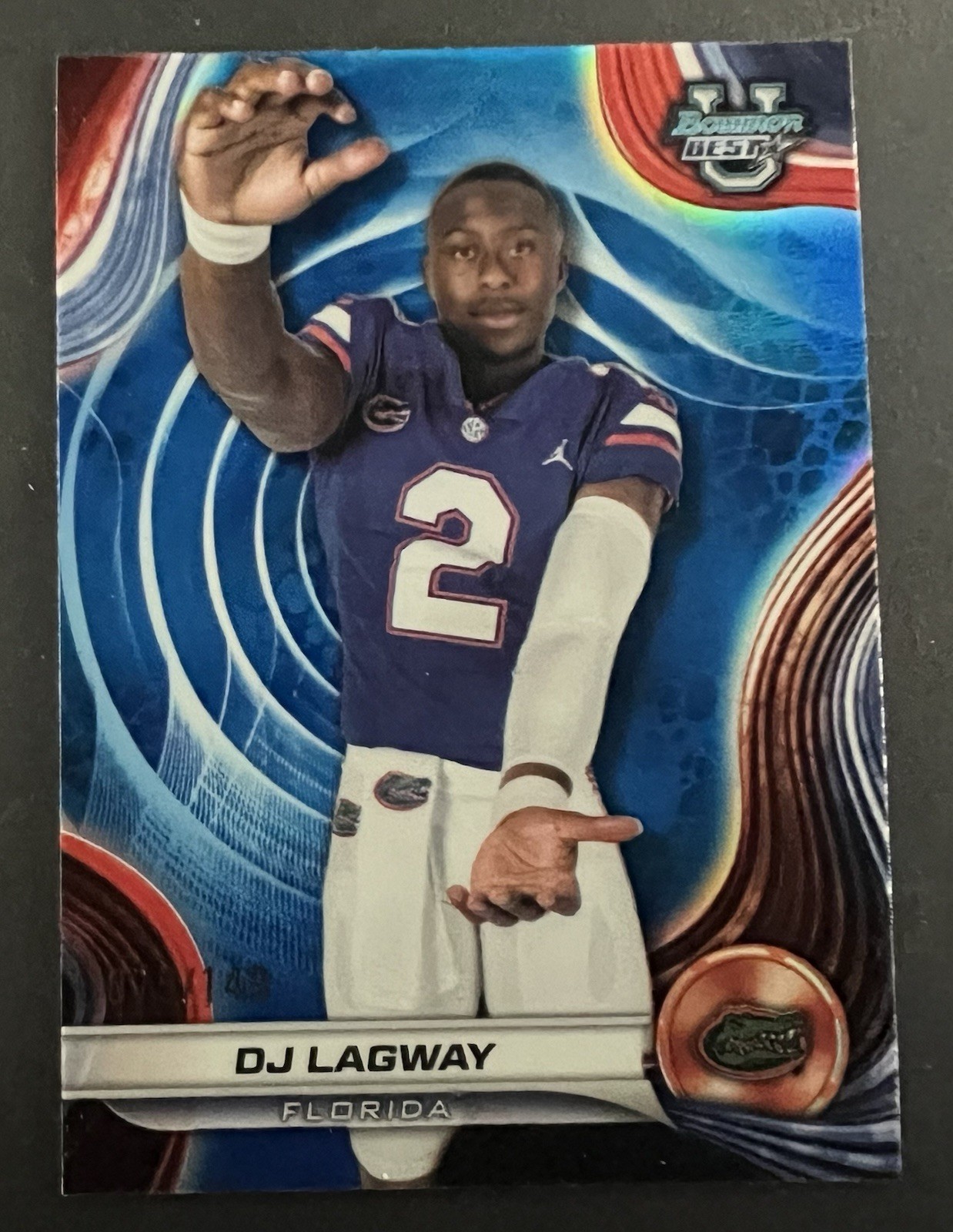 2024 Bowman Best U DJ Lagway Blue Refractor #/149 Gators