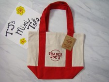 New Trader Joe's Red Mini Canvas Reusable Tote Bag Limited Edition