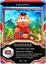 2021-22 Upper Deck MVP Mascots YOUPPI! Montreal Canadiens Playing Card #M-16 NM