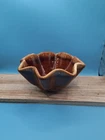 VTG Hull USA #B6 Brown Drip Glazed Ruffled Fluted Rim MCM Bowl Dish 7”