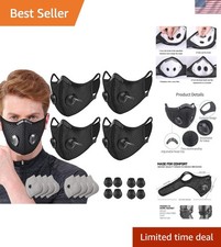 4 Adjustable Outdoor Sports Masks with 8 Filters  Valves - Perfect for Cycling