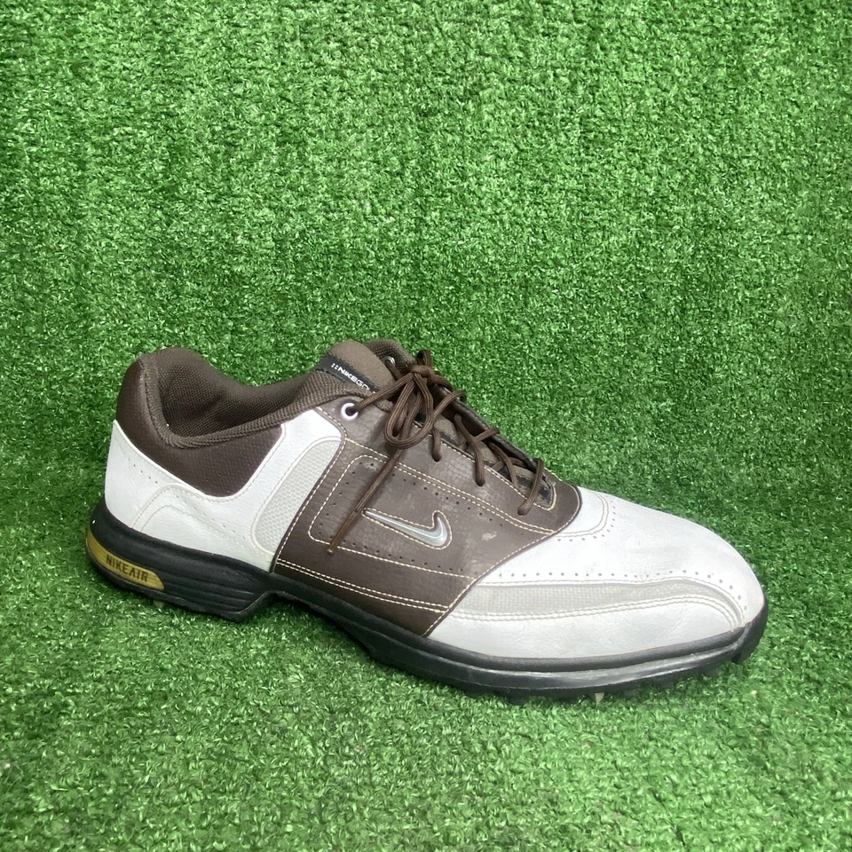 Nike Golf Heritage Zapatos Atléticos de Cuero Marrón y Blanco 336040-102 Talla 12 M EE. UU. Foto 3 de 4