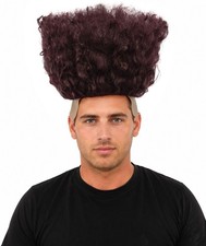 HPO Men  s Tall Black Afro Wig Funny Hairpiece with Bouncy Curls  Bald Cap