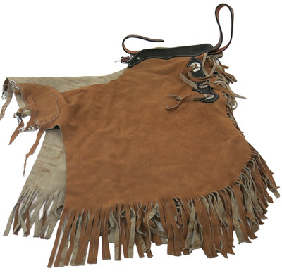 Vintage Leather Cowboy Western Style Suede Assless Chaps Large