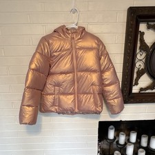 Swiss Tech Girls Pink Puffer Jacket XL 14-16 Hooded Insulated Zip Fleece Lined