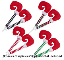 12 Christmas Elf Feet Tree Picks 3 packs of 4pcs
