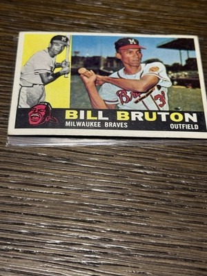 1960 Topps Bill Bruton Milwaukee Braves #37 - EX - Free Shipping